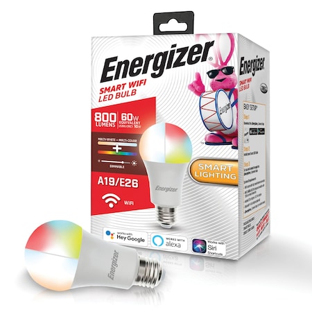 Energizer A19 Smart White and Multicolor LED Bulb Multi-White EAC2-1003-RGB